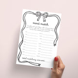 Fun Game for Couples Mind Match PDF Printable