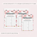 Teen Girl Halloween Party Icebreaker Game Mind Match Printable