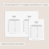 MindMatch Game Printable Icebreaker