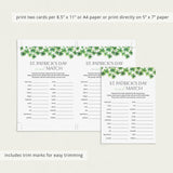 St Patricks Day Game Mind Match Printable