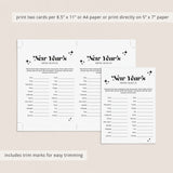 Fun New Year's Party Game Printable Mind Match