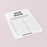 Birthday Mind Match Game Printable