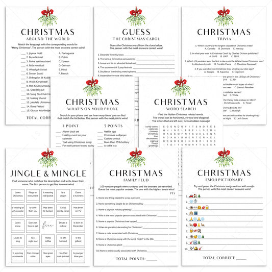 Simple Christmas Party Games Printable by LittleSizzle