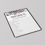 Floral Halloween Hen Party Game Most Likely To Printable