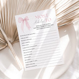Coquette Party Game Most Likely To Printable