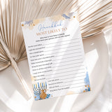 Funny Hanukkah Game for Groups Most Likely To Printable