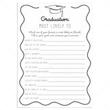 Graduation Most Likely To Game Printable Wavy Border by LittleSizzle