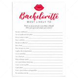 Funny Bachelorette Most Likely To Questions Printable Game by LittleSizzle