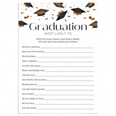 Most Likely To Grad Party Game Printable by LittleSizzle