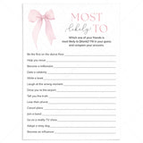 Coquette Party Game Most Likely To Printable by LittleSizzle