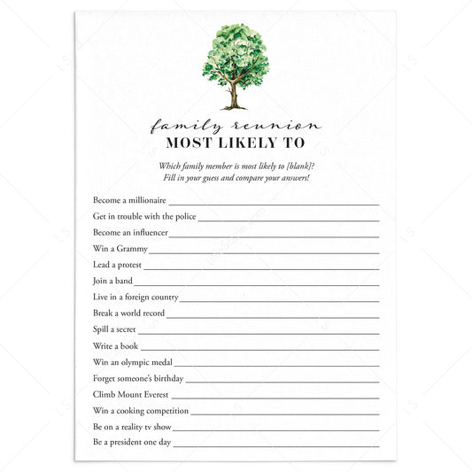 Most Likely To Family Edition Game Printable by LittleSizzle