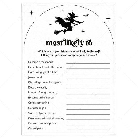 Witches Party Game Who Is Most Likely To Printable by LittleSizzle