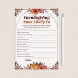 Friendsgiving Most Likely To Game Printable by LittleSizzle