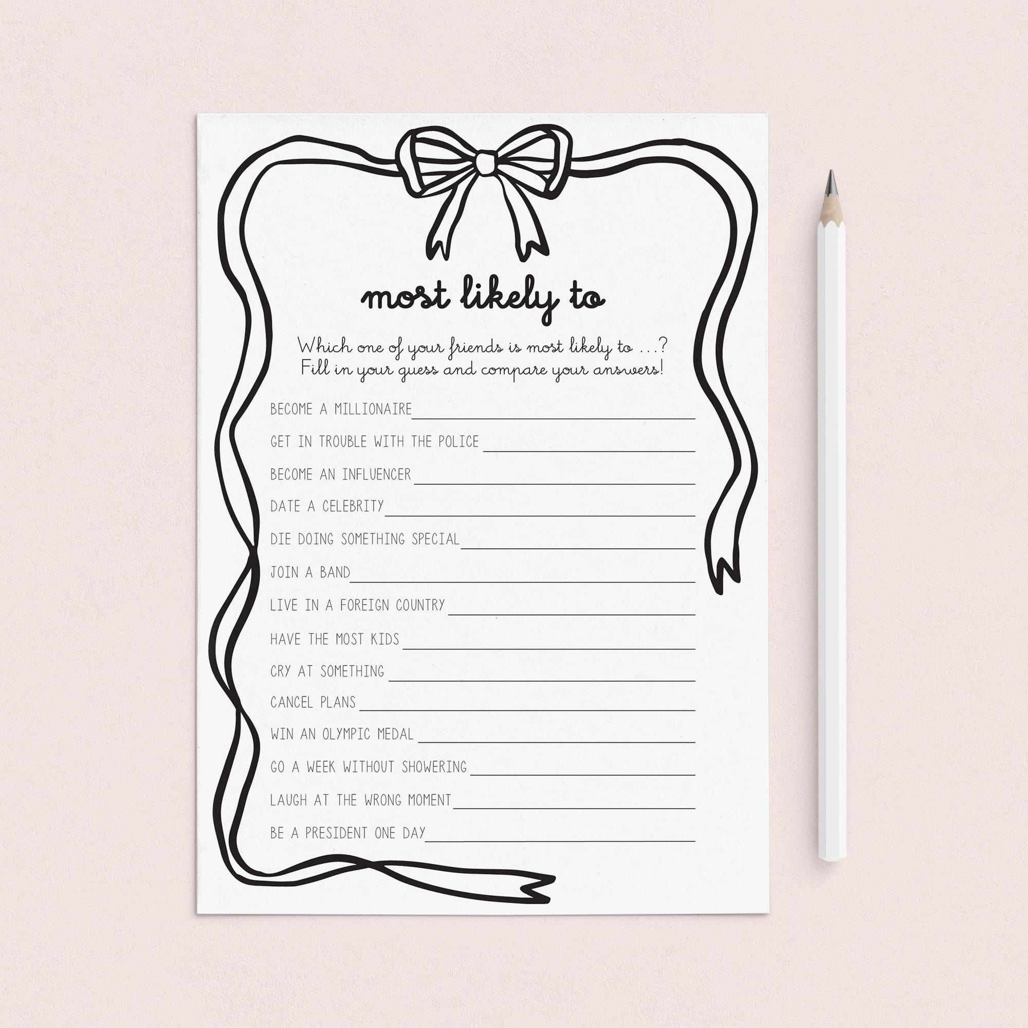 Whos The Most Likely To Galentine's Game for Friends Printable by LittleSizzle