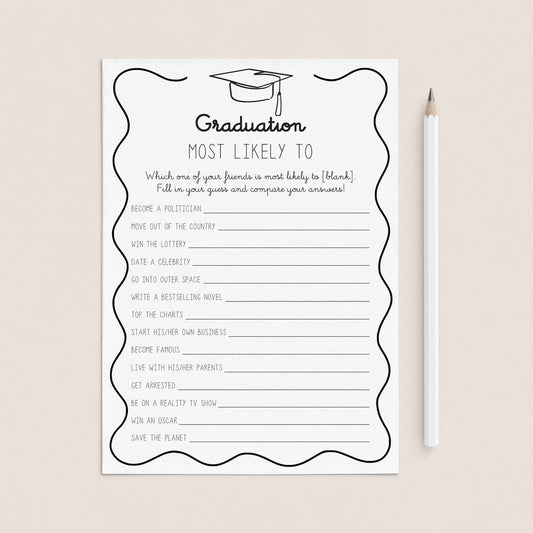 Graduation Most Likely To Game Printable Wavy Border by LittleSizzle
