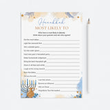 Funny Hanukkah Game for Groups Most Likely To Printable