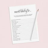 Adult Birthday Party Games Pack for Women Printable