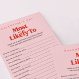 Galentines Game Whos Most Likely Printable Retro Pink and Red