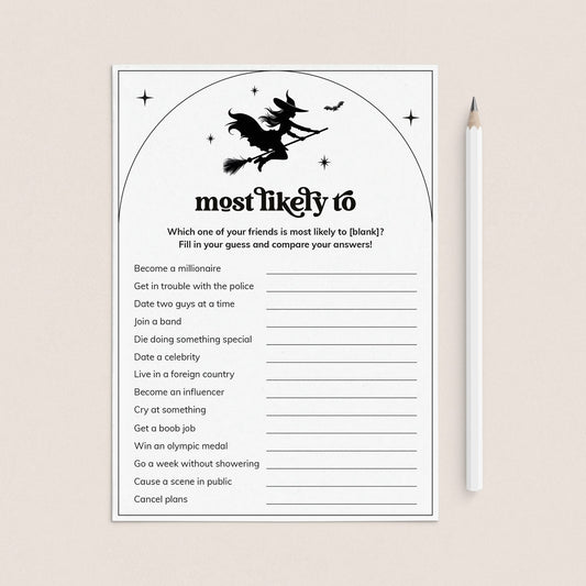Witches Party Game Who Is Most Likely To Printable by LittleSizzle