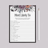 Floral Halloween Hen Party Game Most Likely To Printable by LittleSizzle