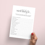 Funny Adult Party Game Printable Most Likely To...