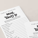 Printable Family Reunion Who Is Most Likely To Party Game
