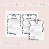 Ladies Night Games Bundle Printable Black Bow Theme