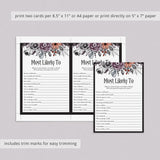 Floral Halloween Hen Party Game Most Likely To Printable