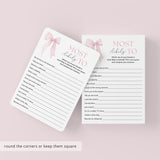 Coquette Party Game Most Likely To Printable