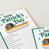 St Patricks Day Game Bundle Printable Green and Orange