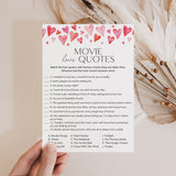 Movie Love Quotes Game Printable Watercolor Hearts