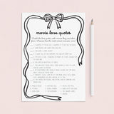 Romantic Movie Quotes Game Printable Coquette Black Bow by LittleSizzle