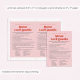 Valentine's Day Movie Love Quotes Game Printable