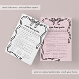 Romantic Movie Quotes Game Printable Coquette Black Bow