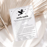 Witchy Bridal Shower Game Movie Match Up Printable