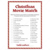 Holiday Movie Match Game with Answer Key Printable by LittleSizzle