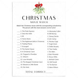 Printable Christmas Movie Match with Answers by LittleSizzle