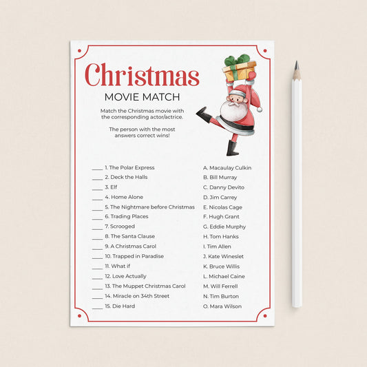 Christmas Movie Matching Game Printable by LittleSizzle