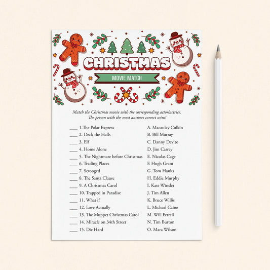 Printable Christmas Movie Trivia with Answer Key by LittleSizzle