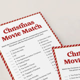 Holiday Movie Match Game with Answer Key Printable