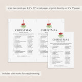 Printable Christmas Movie Match with Answers