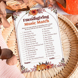 Fun Friendsgiving Game for Adults Printable Music Match with Answers