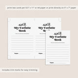 Book Club Printable Share Your Favorite Book