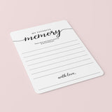 Favourite Memory Of The Birthday Girl Cards Printable