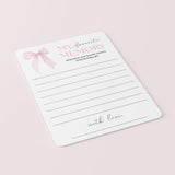 Favorite Memory Of The Birthday Girl Printable Bow Birthday Cards