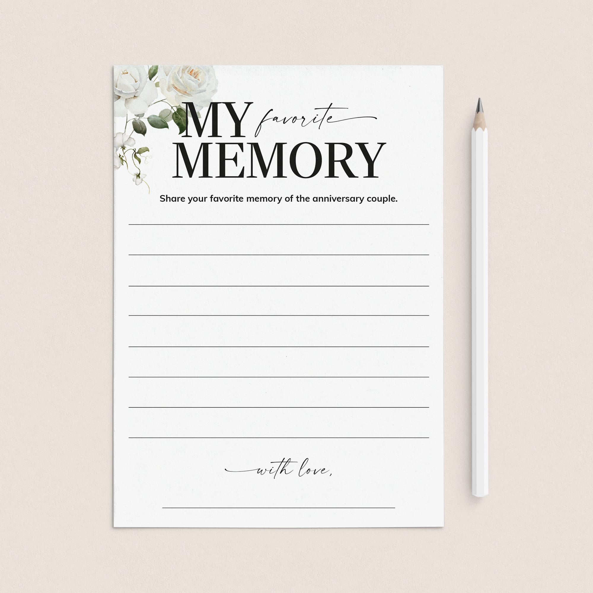 My Favorite Memory Wedding Anniversary Party Printable by LittleSizzle