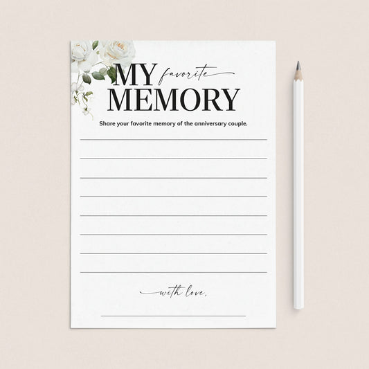 My Favorite Memory Wedding Anniversary Party Printable by LittleSizzle