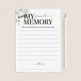 My Favorite Memory Wedding Anniversary Party Printable by LittleSizzle