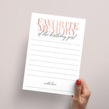 Favorite Memory With The Birthday Girl Cards Printable