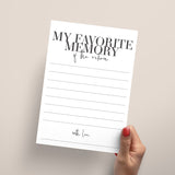 My Favorite Memory Of The Retiree Cards Printable